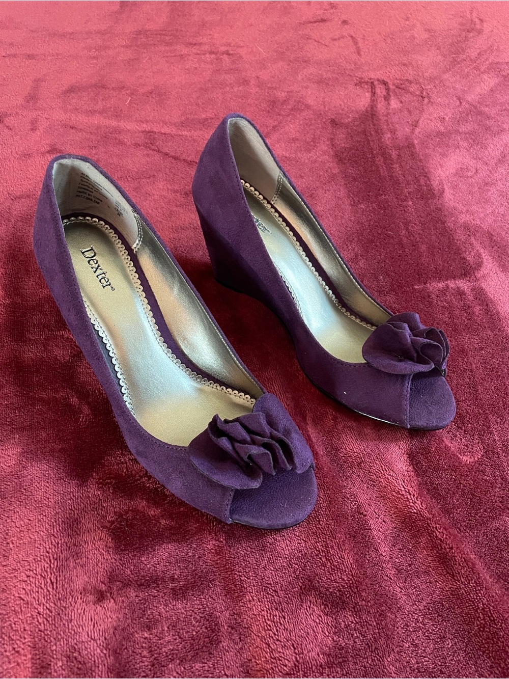 Purple Wedge Heels, 7.5